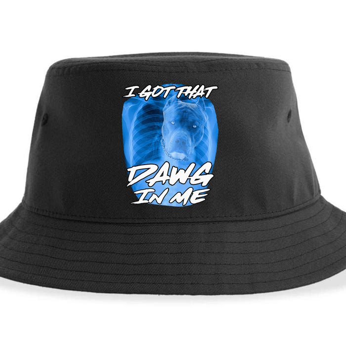 I Got That Dawg In Me Xray Pitbull Ironic Meme Viral Sustainable Bucket Hat