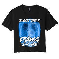 I Got That Dawg In Me Xray Pitbull Ironic Meme Viral Women's Crop Top Tee