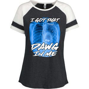 I Got That Dawg In Me Xray Pitbull Ironic Meme Viral Enza Ladies Jersey Colorblock Tee