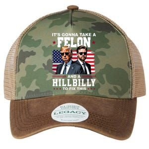 Its Gonna Take A Felon And A Hillbilly To Fix This Pro Trump Vance Legacy Tie Dye Trucker Hat