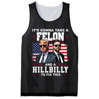 Its Gonna Take A Felon And A Hillbilly To Fix This Pro Trump Vance Mesh Reversible Basketball Jersey Tank