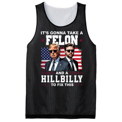 Its Gonna Take A Felon And A Hillbilly To Fix This Pro Trump Vance Mesh Reversible Basketball Jersey Tank