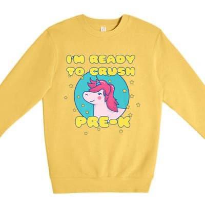 Im Going To Crush PreK Back To School Unicorn Star Premium Crewneck Sweatshirt