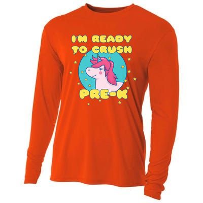 Im Going To Crush PreK Back To School Unicorn Star Cooling Performance Long Sleeve Crew