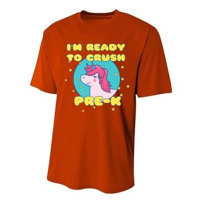 Im Going To Crush PreK Back To School Unicorn Star Performance Sprint T-Shirt