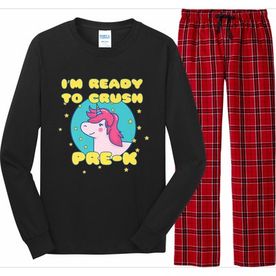 Im Going To Crush PreK Back To School Unicorn Star Long Sleeve Pajama Set