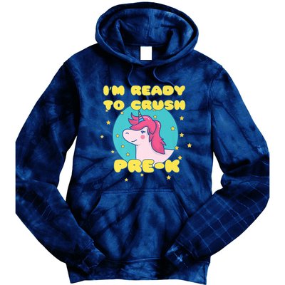 Im Going To Crush PreK Back To School Unicorn Star Tie Dye Hoodie