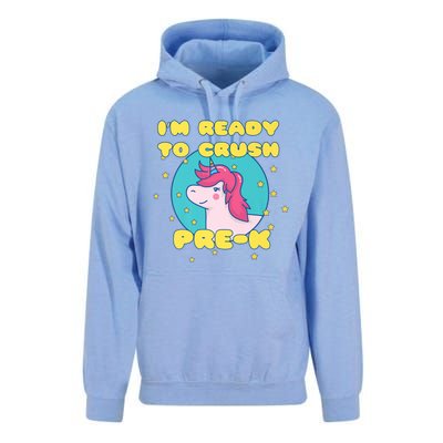 Im Going To Crush PreK Back To School Unicorn Star Unisex Surf Hoodie