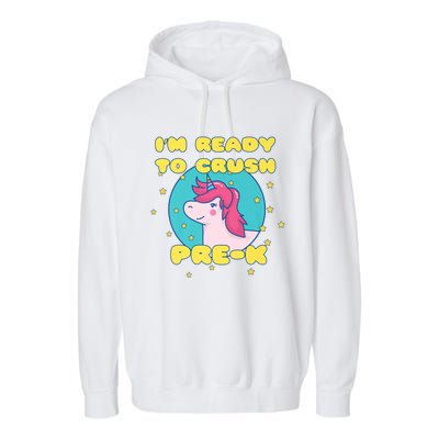 Im Going To Crush PreK Back To School Unicorn Star Garment-Dyed Fleece Hoodie