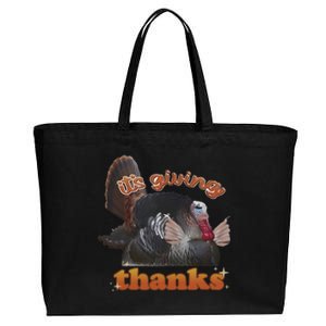 It’S Giving Thanks Turkey Thanksgiving Cotton Canvas Jumbo Tote