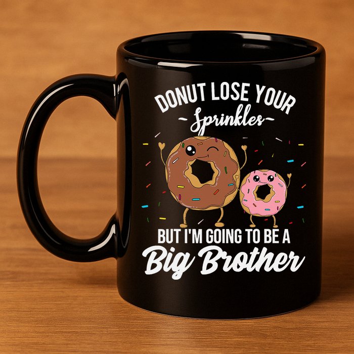 Im Going To Be A Big Brother Funny Donut Baby Announcement 11oz C Handle Ceramic Mug