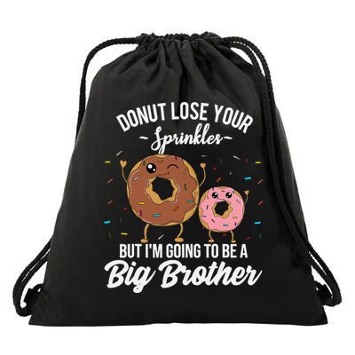 Im Going To Be A Big Brother Funny Donut Baby Announcement Drawstring Bag