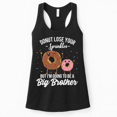 Im Going To Be A Big Brother Funny Donut Baby Announcement Womens Tank Top