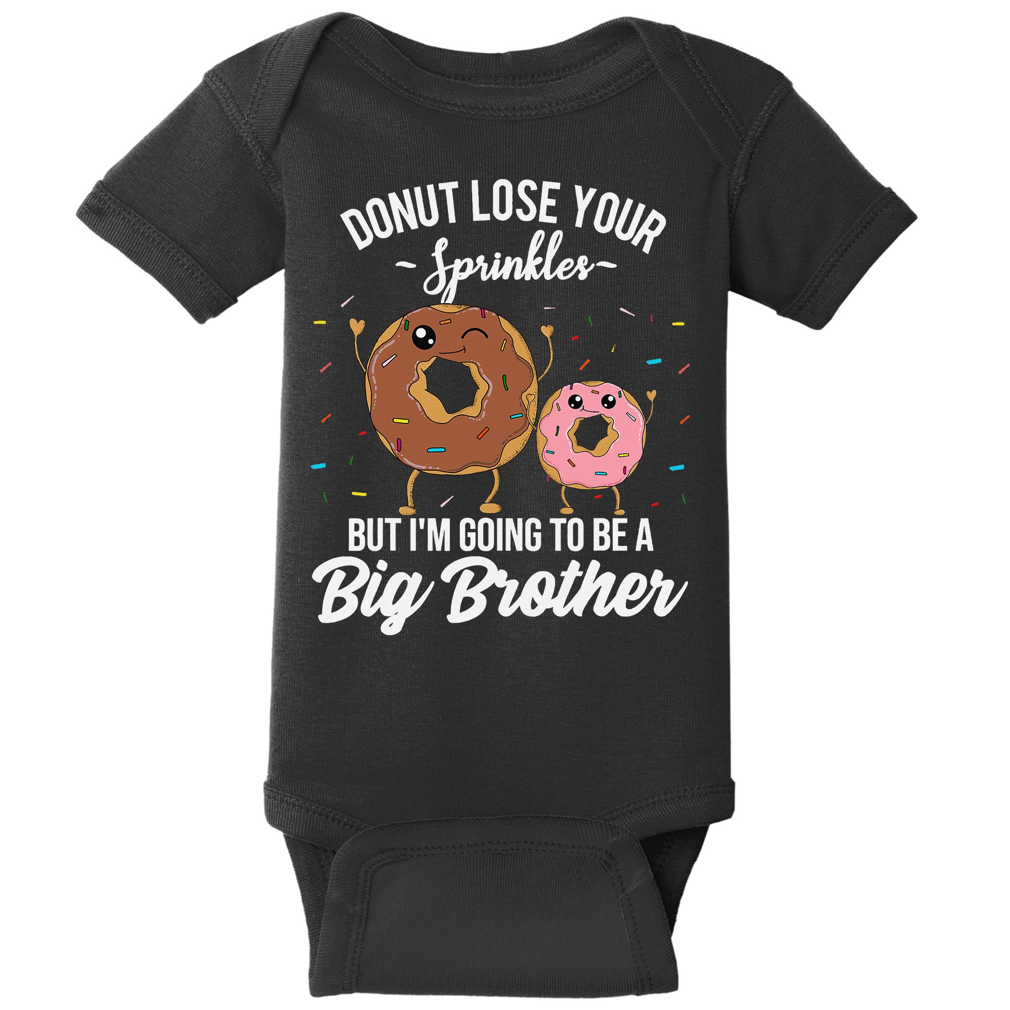 Im Going To Be A Big Brother Funny Donut Baby Announcement Baby Bodysuit