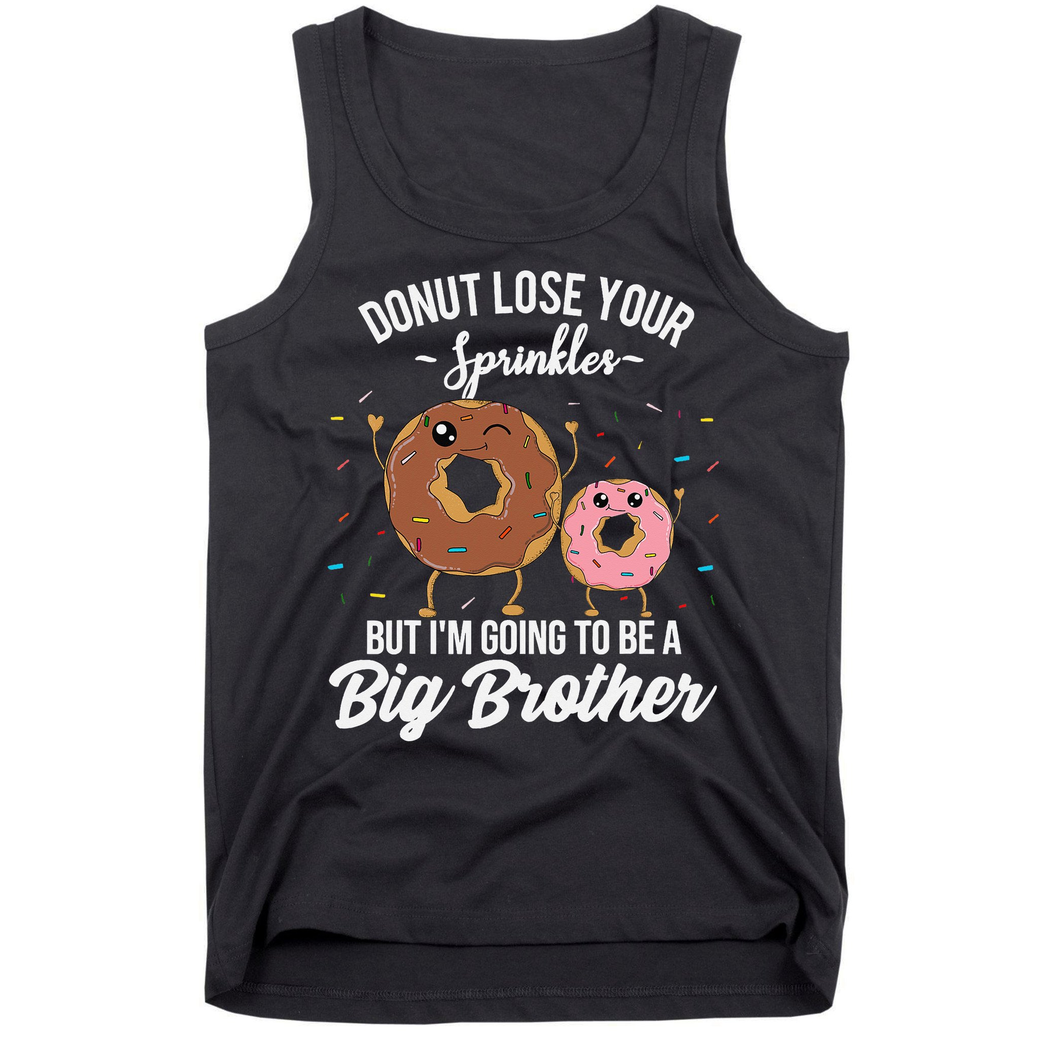 Im Going To Be A Big Brother Funny Donut Baby Announcement Tank Top