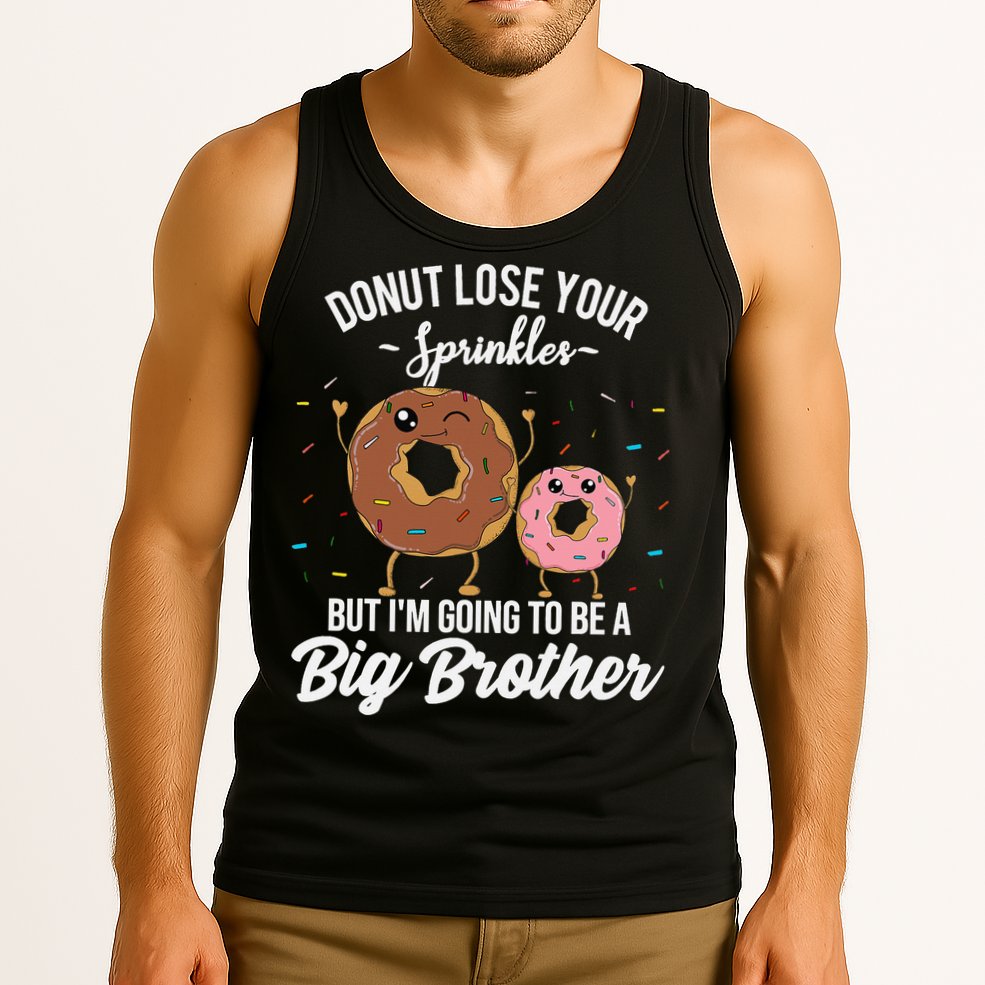 Im Going To Be A Big Brother Funny Donut Baby Announcement Tank Top