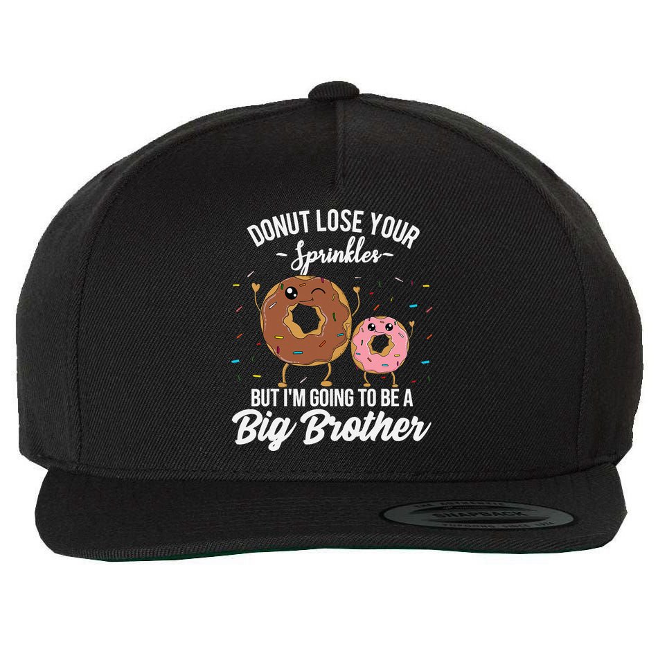 Im Going To Be A Big Brother Funny Donut Baby Announcement Wool Snapback Cap