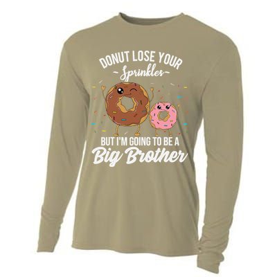 Im Going To Be A Big Brother Funny Donut Baby Announcement Cooling Performance Long Sleeve Crew