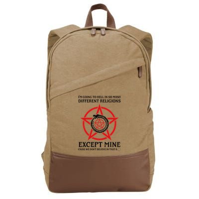 IM Going To Hell In So Many Different Religions Cotton Canvas Backpack