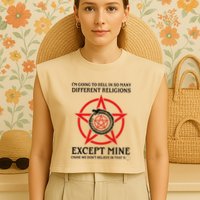 IM Going To Hell In So Many Different Religions Garment-Dyed Women's Muscle Tee