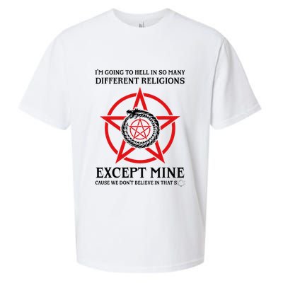 IM Going To Hell In So Many Different Religions Sueded Cloud Jersey T-Shirt