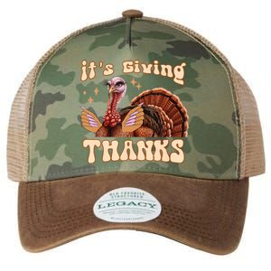 Its Giving Thanks Turkey Thanksgiving Groovy Legacy Tie Dye Trucker Hat