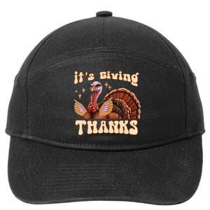 Its Giving Thanks Turkey Thanksgiving Groovy 7-Panel Snapback Hat