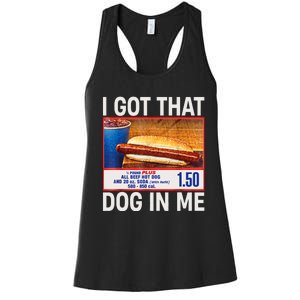 I Got That Dog In Me Funny Hotdogs Combo 4th Of July Mom Dad Women's Racerback Tank