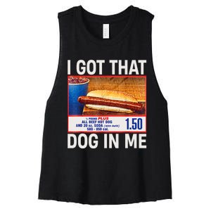 I Got That Dog In Me Funny Hotdogs Combo 4th Of July Mom Dad Women's Racerback Cropped Tank