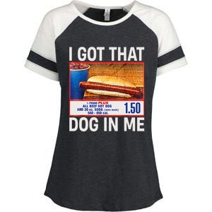 I Got That Dog In Me Funny Hotdogs Combo 4th Of July Mom Dad Enza Ladies Jersey Colorblock Tee