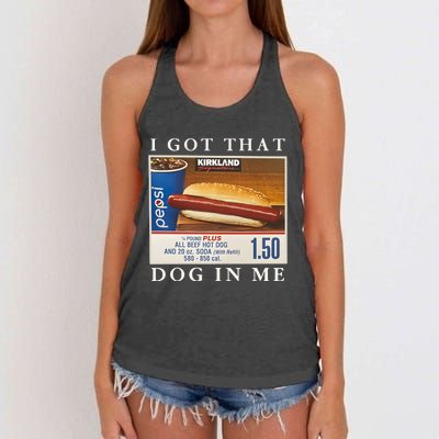 I Got That Hot Dog In Me Women's Knotted Racerback Tank