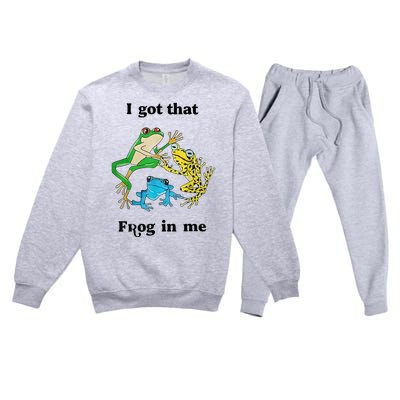 I Got That Frog In Me Funny Premium Crewneck Sweatsuit Set