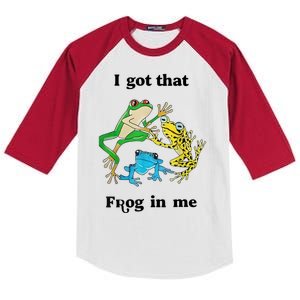 I Got That Frog In Me Funny Kids Colorblock Raglan Jersey