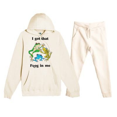 I Got That Frog In Me Funny Premium Hooded Sweatsuit Set