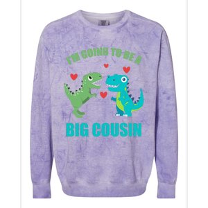 I'm Going To Be A Big Cousin Dinosaur Lovers Colorblast Crewneck Sweatshirt