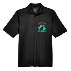 I'm Going To Be A Big Cousin Dinosaur Lovers Men's Origin Performance Pique Polo