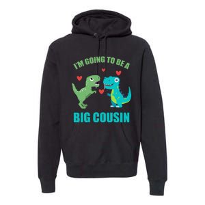 I'm Going To Be A Big Cousin Dinosaur Lovers Premium Hoodie