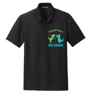 I'm Going To Be A Big Cousin Dinosaur Lovers Dry Zone Grid Polo