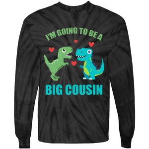 I'm Going To Be A Big Cousin Dinosaur Lovers Tie-Dye Long Sleeve Shirt