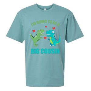 I'm Going To Be A Big Cousin Dinosaur Lovers Sueded Cloud Jersey T-Shirt