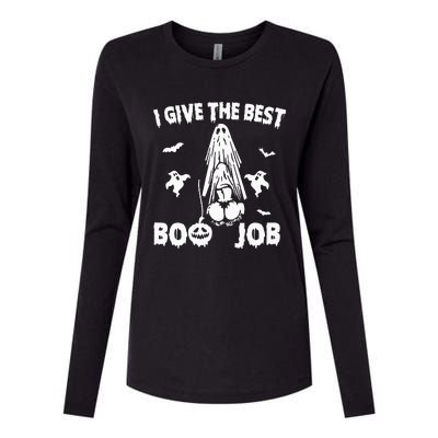 I Give The Best Boo Job Funny Joke Halloween Inappropriate Womens Cotton Relaxed Long Sleeve T-Shirt