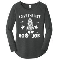 I Give The Best Boo Job Funny Joke Halloween Inappropriate Women's Perfect Tri Tunic Long Sleeve Shirt