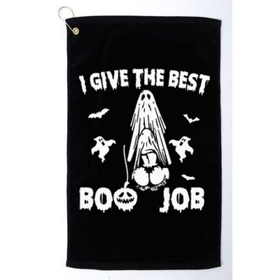 I Give The Best Boo Job Funny Joke Halloween Inappropriate Platinum Collection Golf Towel