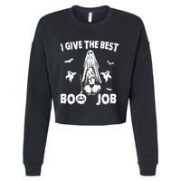 I Give The Best Boo Job Funny Joke Halloween Inappropriate Cropped Pullover Crew