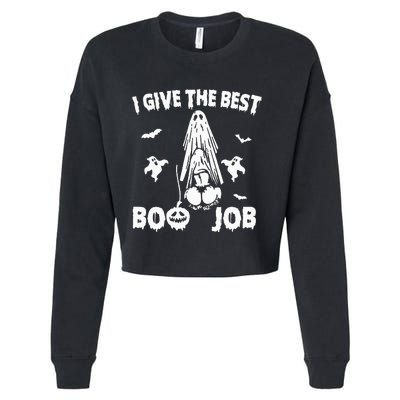 I Give The Best Boo Job Funny Joke Halloween Inappropriate Cropped Pullover Crew