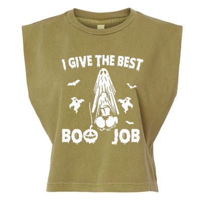 I Give The Best Boo Job Funny Joke Halloween Inappropriate Garment-Dyed Women's Muscle Tee