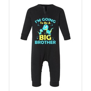 I'm Going To Be A Big Brother Cute Dinosaur Infant Fleece One Piece