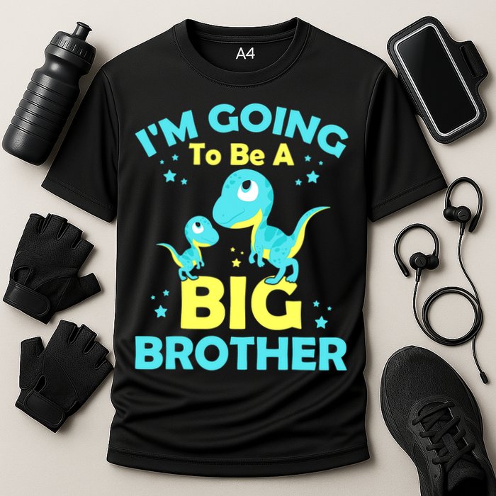 I'm Going To Be A Big Brother Cute Dinosaur Cooling Performance Crew T-Shirt
