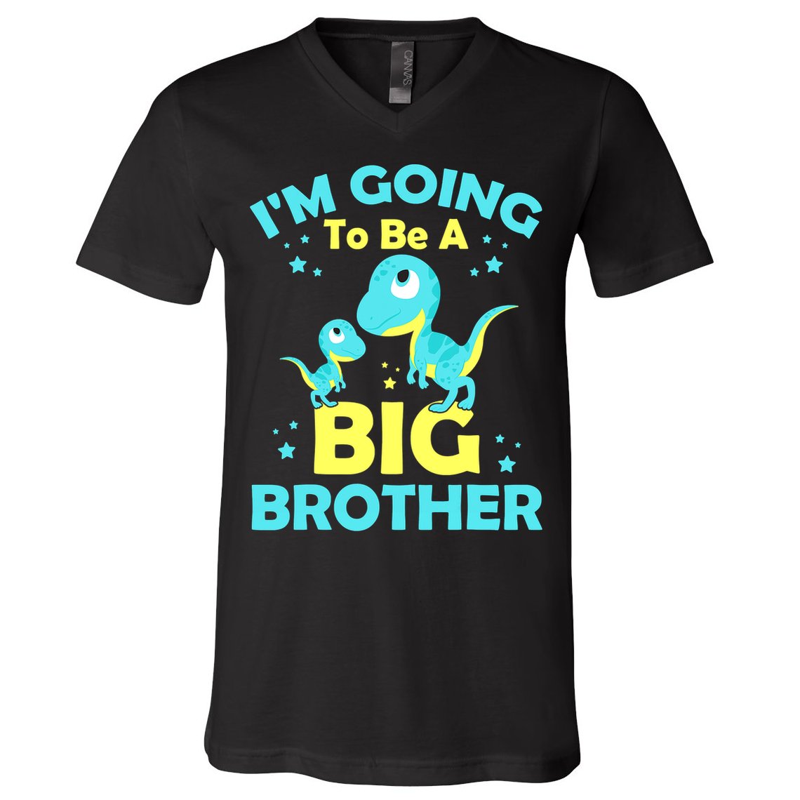 I'm Going To Be A Big Brother Cute Dinosaur V-Neck T-Shirt