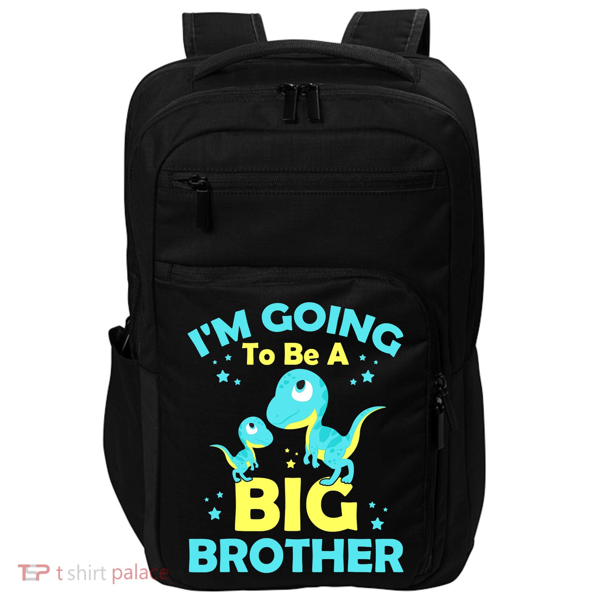 I'm Going To Be A Big Brother Cute Dinosaur Impact Tech Backpack